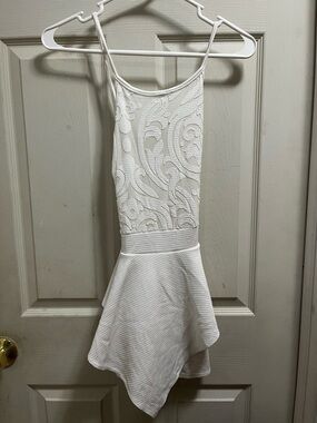 White Textured Lace Bodice romper